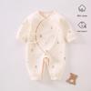 Cozy Air Cotton Baby Romper - Long Sleeve, Side Snap, Boneless Crawling Suit for Newborns - Perfect for Autumn & Winter Outings