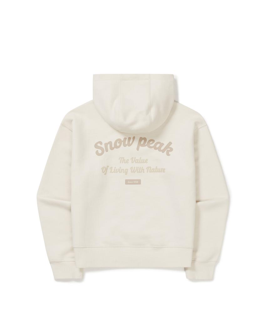 Женская худи Snowpeak Apparel с надписью, полуукороченная (S24Fwfhd63) Кремовый цвет