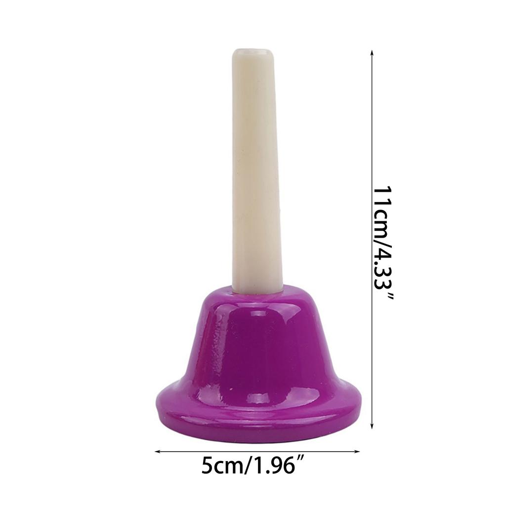 Colorful 8 Note Handbells Set Musical Bells Hand Percussion Bells Music Toy for Church Chorus, Wedding, Family Party
