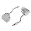 Motorcycle Bicycle Scooter Silver Skull Hand Side Rearview Mirrors 8mm 10mm