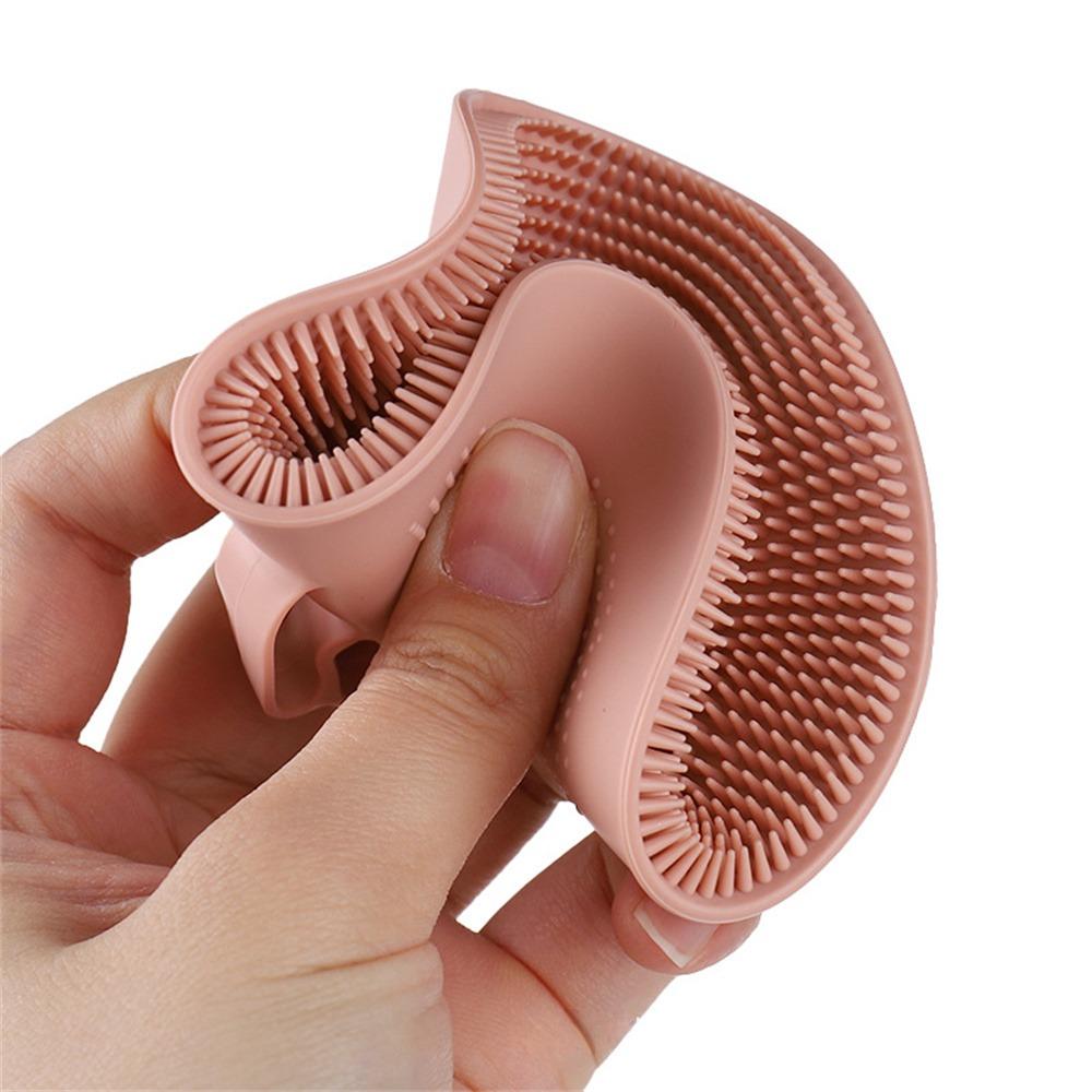 Silicone Body Scrubber Natural Bristles Skin Exfoliator Scrub Shower Brush Silicone Bath Shower Brush