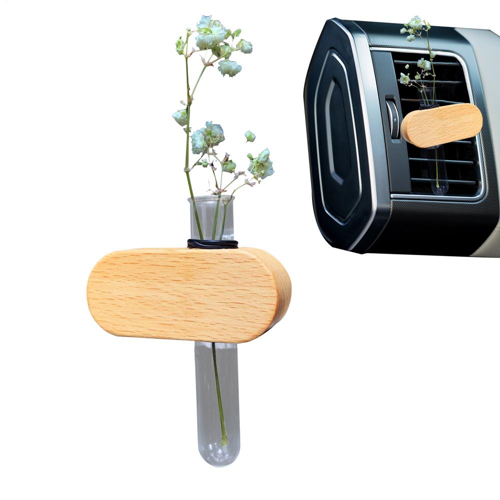 Автомобильная ваза для размножения растений, автомобильный держатель для растений, деревянный гидропонный аромадиффузор для духов, декор для мужчин, женщин, автомобиль, фургон, дом на колесах, дом, автомобильный