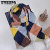 Grid Printed Cotton and Linen Scarf Women's Long Shawl Four Season Style 180 * 90cm