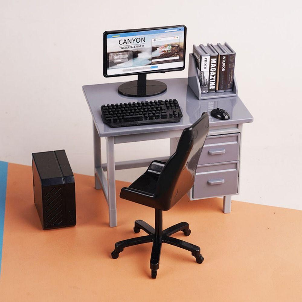 Mini 1/12 Dollhouse Miniature Computer 1:12 Laptop Computer  Room Furniture Decor