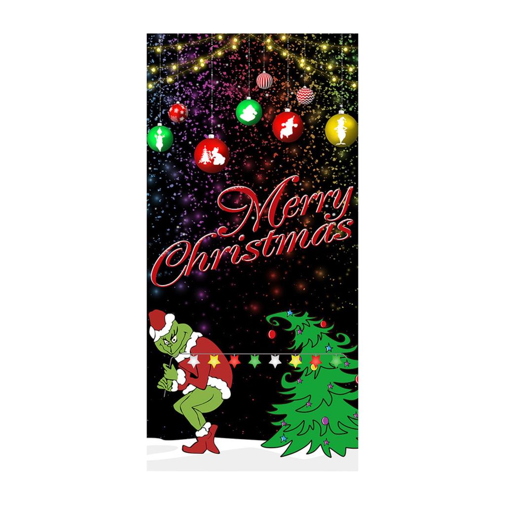 Рождественская дверь Ширина полиэфирной ткани Рождественские и новогодние украшения Рождественская дверная занавеска Рождественское украшение 180*90 см