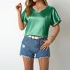 Футболки с короткими рукавами для женщин, модные топы, легкие и мягкие повседневные летние наряды, одежда