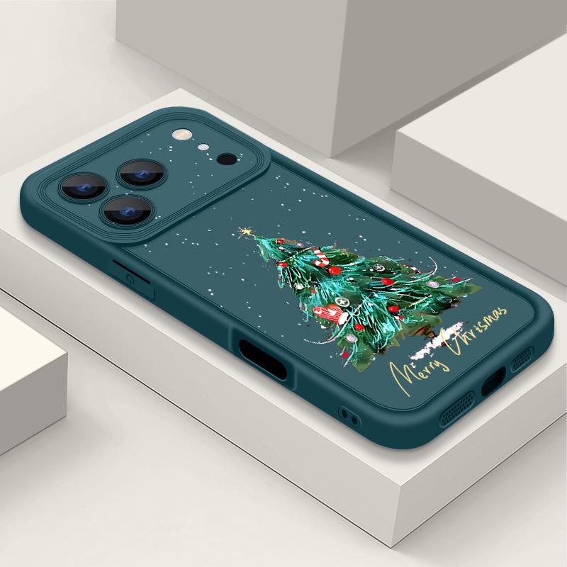 Christmas Tree Pattern Case For iPhone 17 Air 16e 16 15 14 Pro Max 13 17 Pro Max 17 Pro 17 Shockproof Soft TPU Silicone Phone Cover Funda