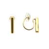 Пара серег-хупов из нержавеющей стали PILLAR, 316L, женские, серьги-клипсы, кафф, гипоаллергенные, серьги, (Золотой цвет)