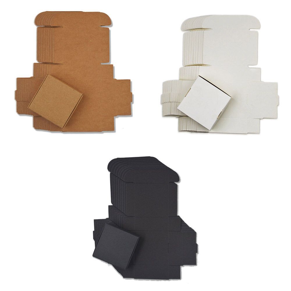 30 шт. Подарочная коробка с дном, маленькая квадратная, ручной работы, крафт-бумага, упаковка