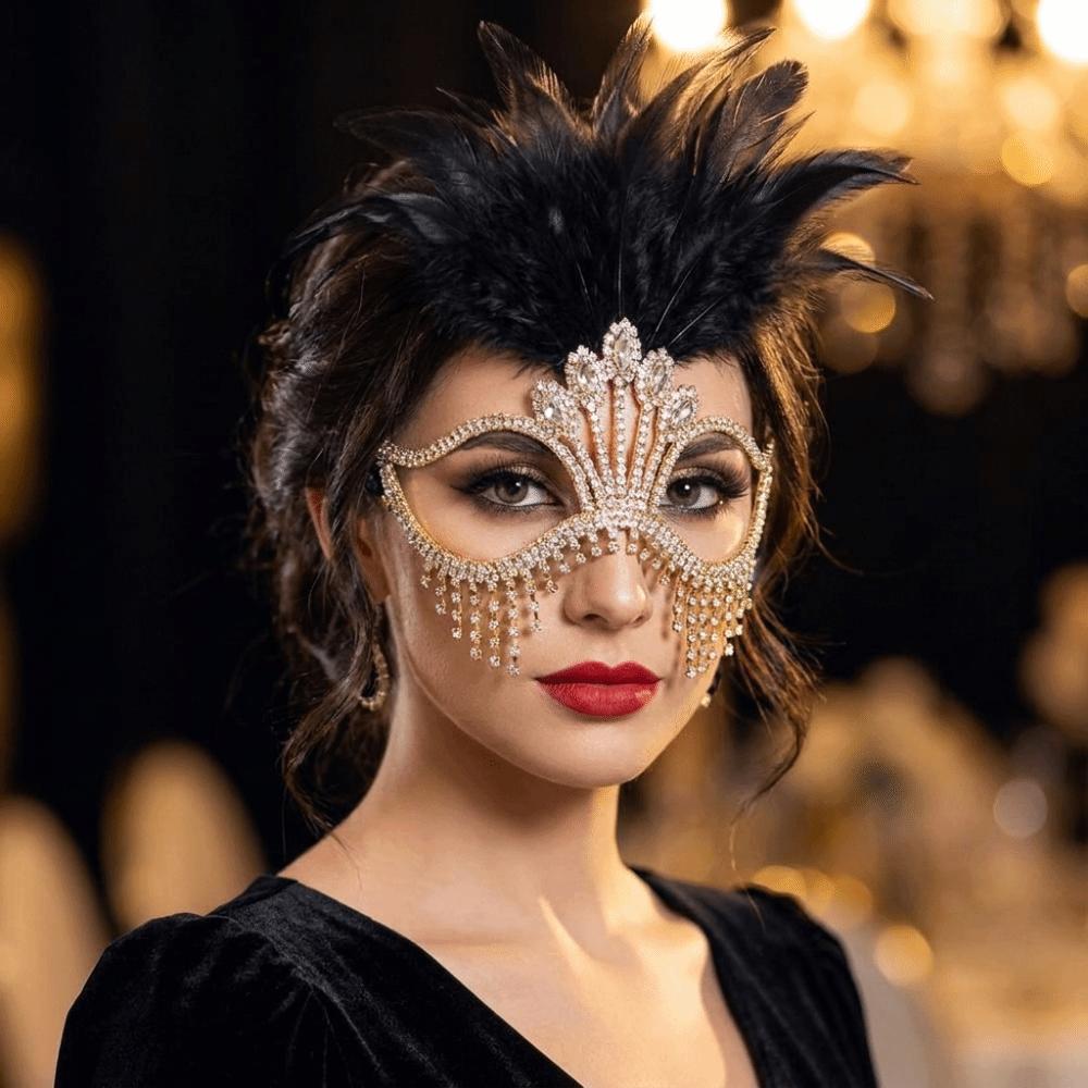High-End Sparkle Feather Mask Creative Masquerade Mask Cosplay Mask Carnival Parties