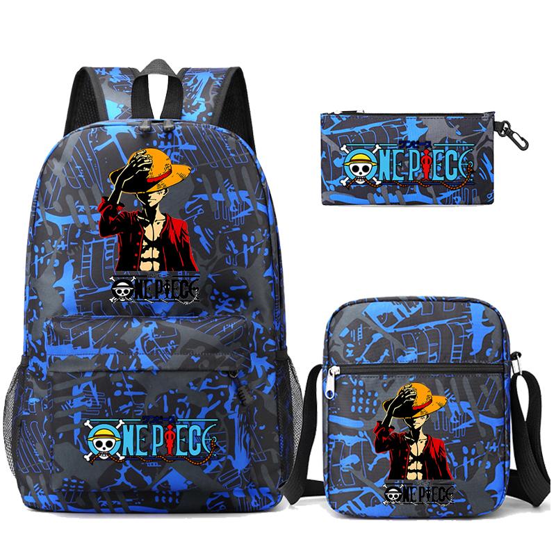 3 шт./компл. аниме цельная сумка большой емкости унисекс рюкзак с наплечной сумкой пенал для студента для девочки мальчика студенческий повседневный рюкзак для отдыха