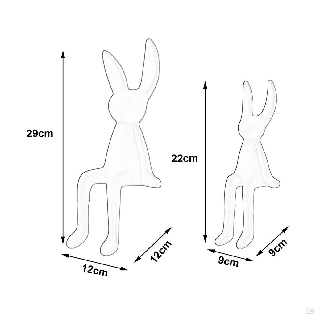 2 Pieces Ceramic Sitting Decor Statues Abstract Animal Sculpture Collectible Shelf Ornament for