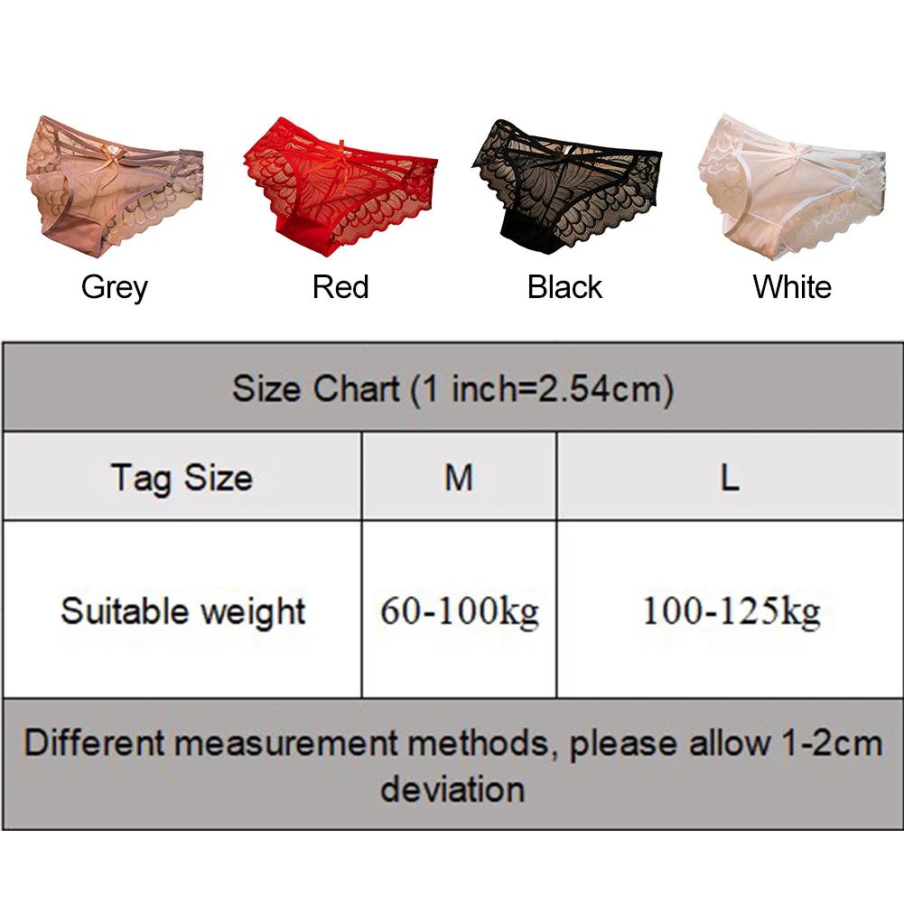 Women\'s Low Rise Lingerie Sexy Lace Mesh Bow Panties See Through Underwear Hot Girl Briefs Ultra-Thin Breathable Underpants