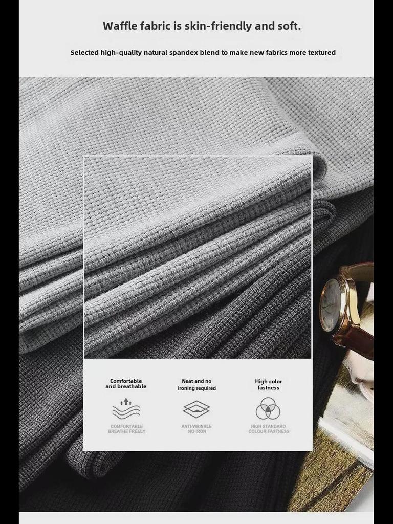 Мужские повседневные спортивные брюки из плотного бархата и вафельной ткани — осень/зима, свободный крой, большой размер, прямой крой