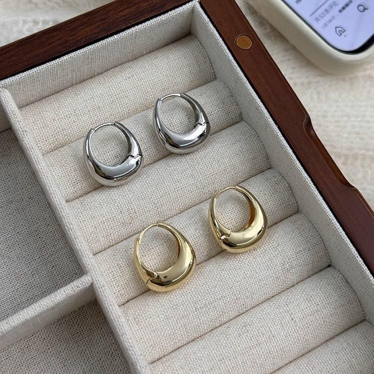 Серьги-кольца из серебра 925 пробы, винтажные, золотистые, для женщин, модные круглые украшения, предотвращают аллергию, подарки для вечеринок