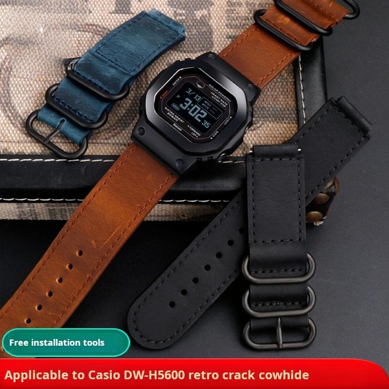 Модифицированные ретро-ремешки для часов из коровьей кожи для Casio G-SHOCK 3516 DW-H5600 DW-H5600MB с выпуклым концом кожаный ремешок для часов черный коричневый браслет