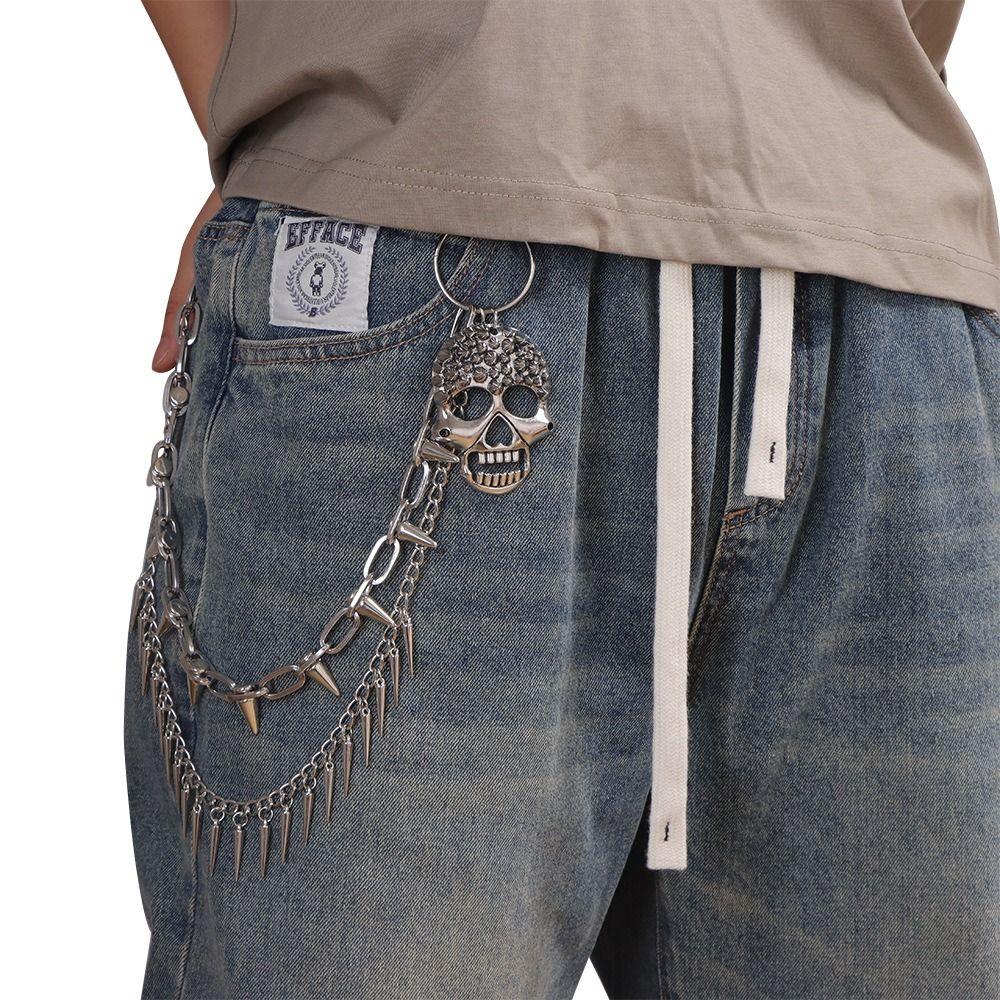 Metal Punk Belt Chain Hip Hop Pants Chain Fashion Tassel Jeans Chain Male