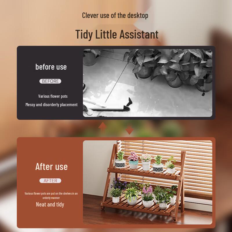 Bamboo Window Sill Ladder Flower Stand