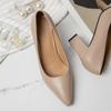 Летние женские туфли-лодочки с низким вырезом и массивным каблуком на высоком каблуке - Заостренный носок, Удобный корейский стиль