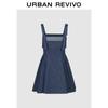 Летнее джинсовое мини-платье с бантом для женщин
