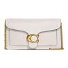 New Chain Leather Shoulder Bag, Crossbody Bag, Clutch Trumpets Women's Chalk White CE772-B4HA