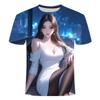 2024 Summer New Men's and Women's 3D Printed Round Neck T-shirt Popular, Personalized Anime Sexy Beauty Series