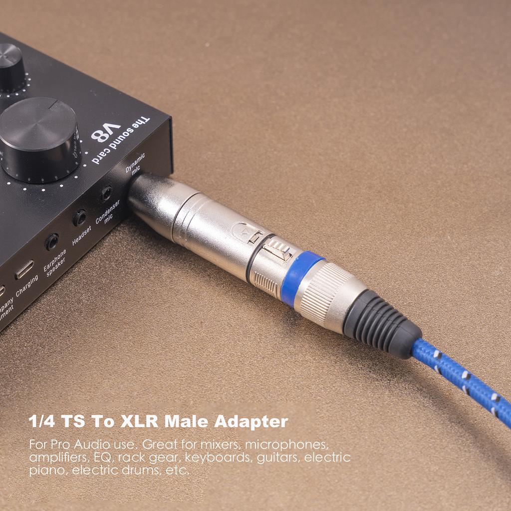 Металлический корпус-конвертер 6,35 мм 1/4 дюйма TRS Male to R Male адаптер для микрофонов, микшеров и усилителей