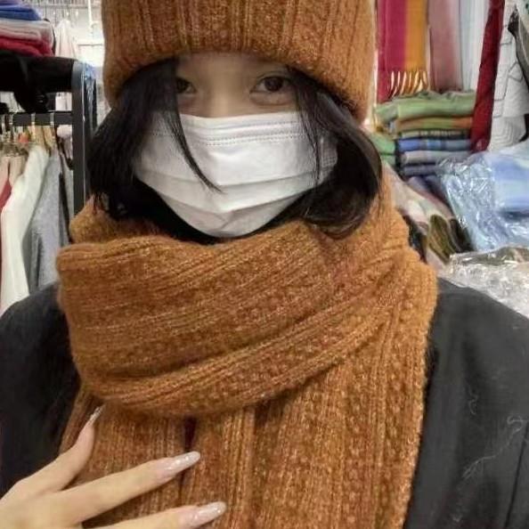 New Wool Knitted Scarf for Women In Winter Korean Fashion Versatile Warm Student Scarf Skin Friendly and Soft