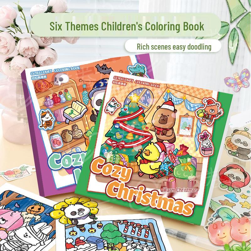 Monster Series Coloring Book: Cartoon-Themed for Elementary Students - Christmas & Halloween