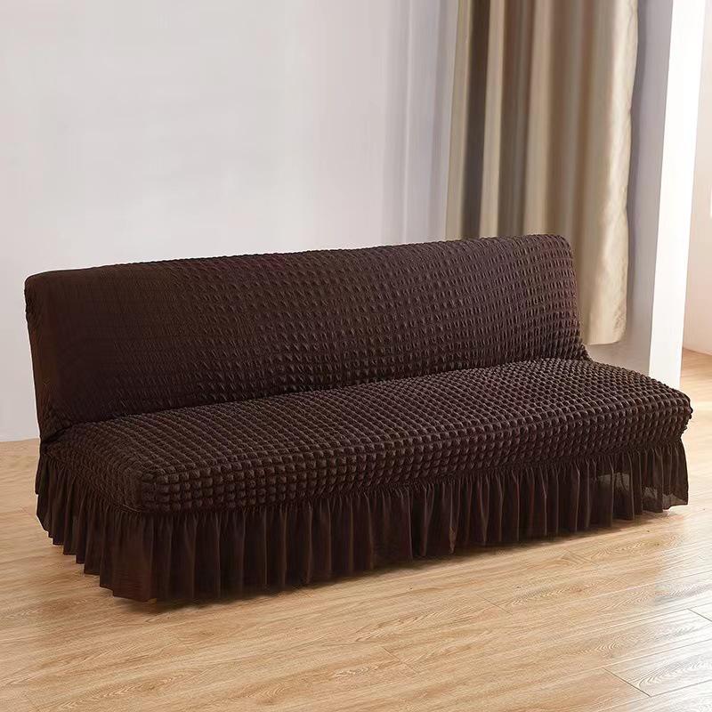 Эластичный однотонный чехол для дивана-кровати для раскладных диванов без подлокотников