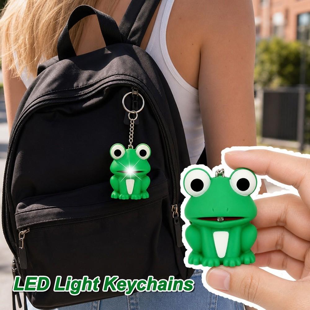 Sound Key Frog Keychain Metal Rings Cartoon Keychain New Animal Keyring Bag Decoration