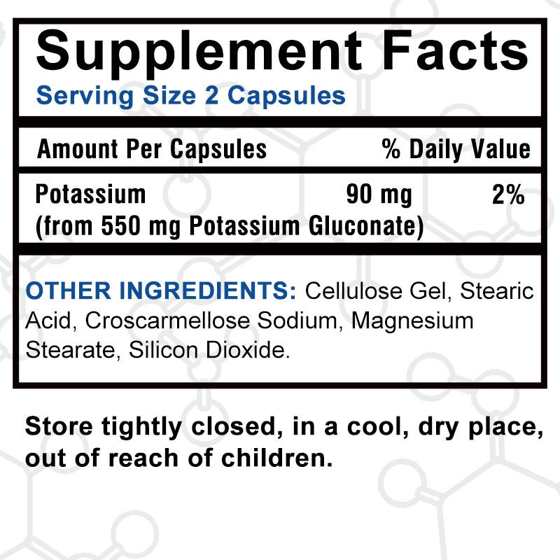 Xemenry - 550 mg Potassium Gluconate Supplement - Nervous System Health