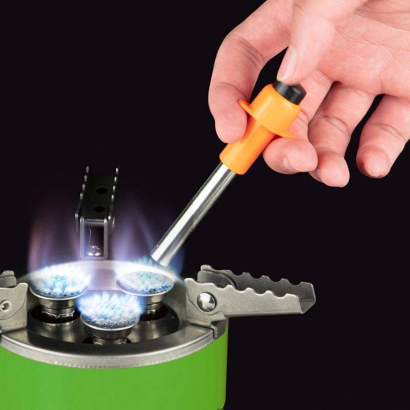 1PCS Outdoor Extended Flame Thrower Electronic Igniter Lighting Tool Portable Fishing Camping Hiking Cooking Lighter