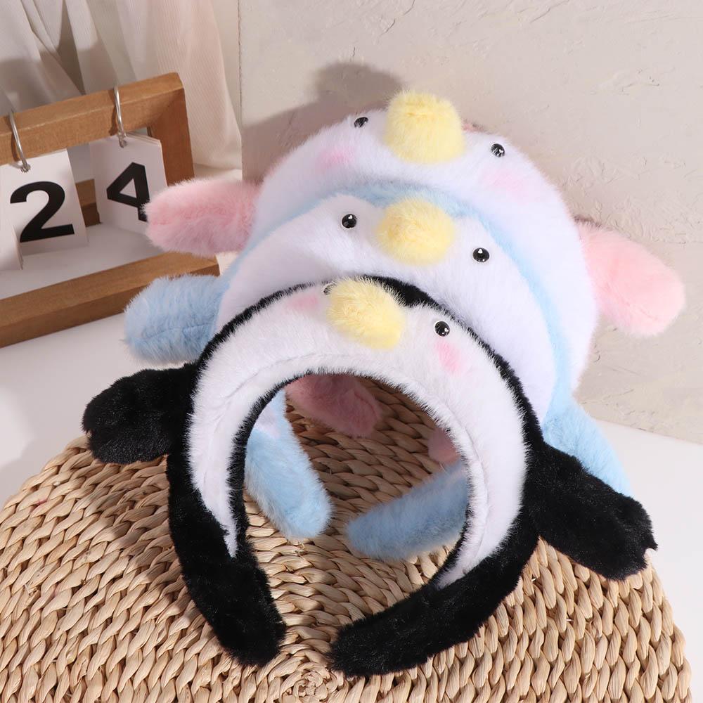 Non-slip Cartoon Headband Plush Doll Penguin Hair Hoop Funny Plush Hairband  Kids