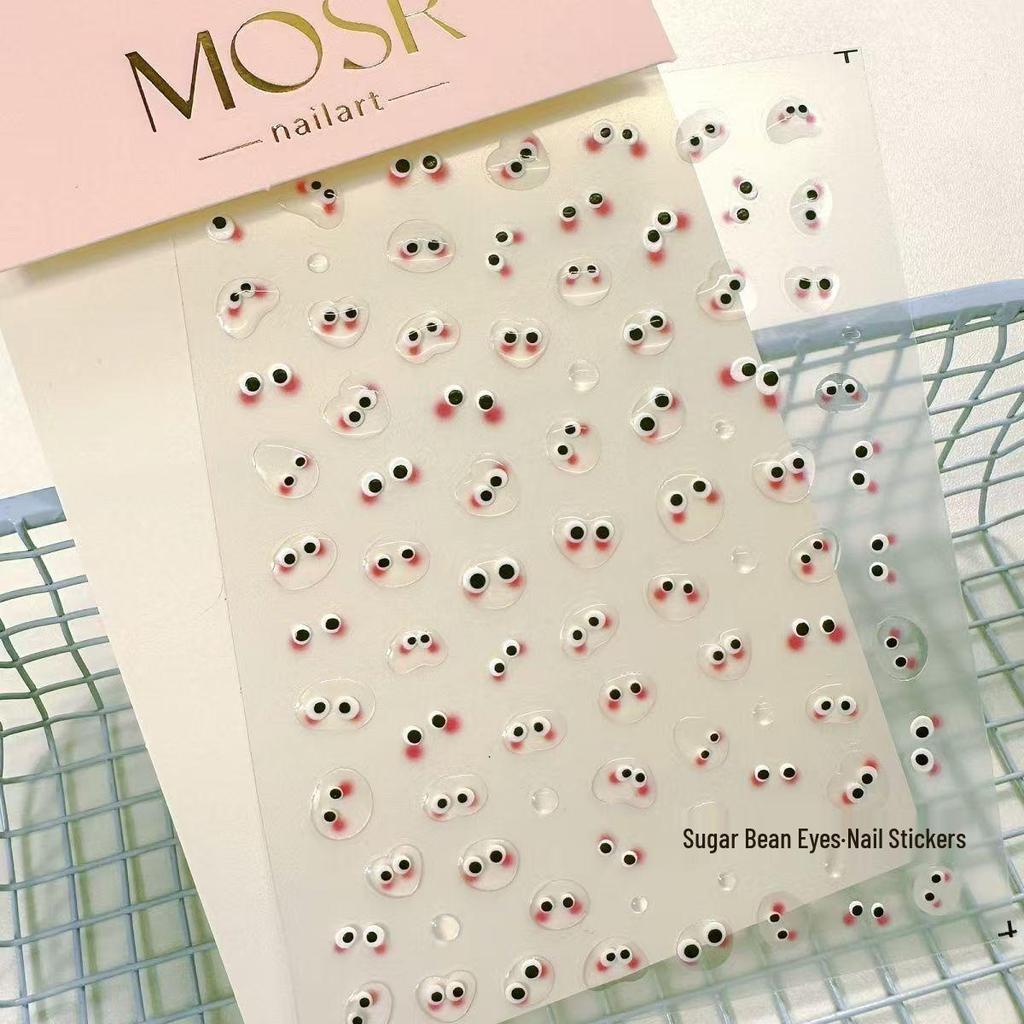 Ugly Cute Monster 3D Jelly Embossed Nail Stickers - Dopamine Nails for Women