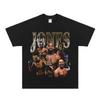 Футболка с коллажем чемпиона Jon Jones, дышащий хлопок, короткий рукав, оверсайз, круглый вырез, панк, боевая, уличная одежда для парней и девушек