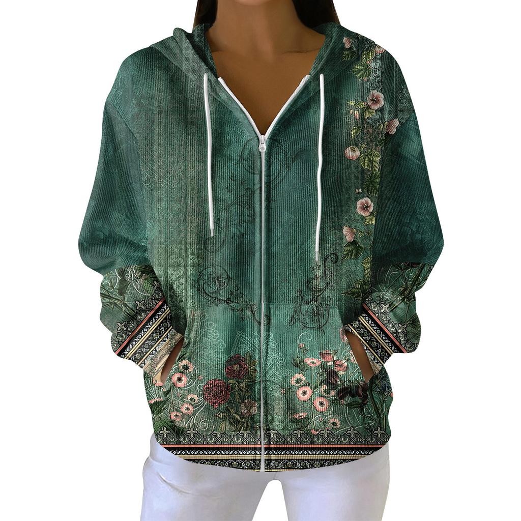 Женская повседневная модная вязаная толстовка с длинными рукавами и застежкой-молнией, с рождественским принтом