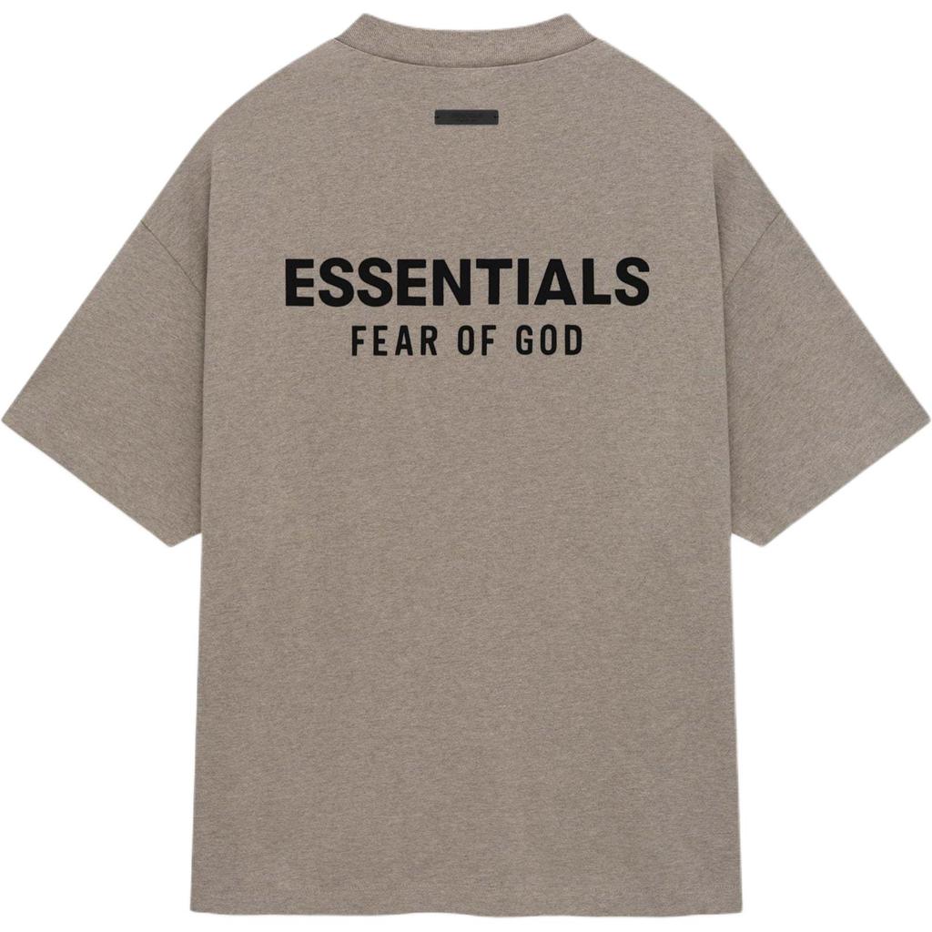 Fear of God Essentials Fw24 Праздничная Базовая Серия Футболка с Принтом Букв на Груди с Круглым Вырезом Свободная Короткая Мужская Глубокий Туманно-Серый 125HO244369F