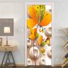 3D Butterfly Flower Door Stickers Waterproof Fridge Stickers Door Mural Peel Self Adhesive Wallpaper PVC Sticker Removable Wall Decal