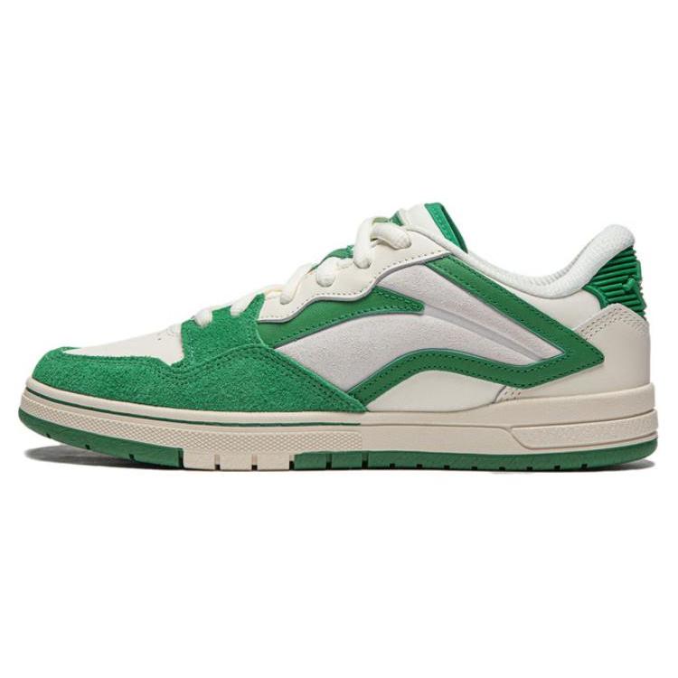 Li Ning Wave Pro S Амортизирующие Низкие Кеды для Скейтборда Мужские Зеленый Белый AEPU017-4