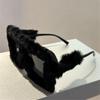Oversized Plush Sunglasses Style Square Frame Sun Glasses Y2K Winter Shades  for Women