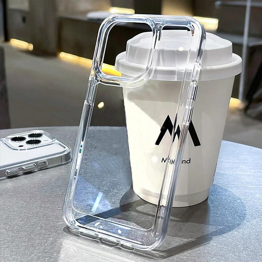 Прозрачный силиконовый противоударный чехол для iPhone 11-15 Pro Max, 7, 8 Plus, XR, XS, X