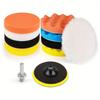 11Pcs Kit 3-Inch Buffing Pad Car Foam Drill Sponge Wool Polishing Pads Car Buffer Polisher for Sanding, Waxing, Sealing Glaze