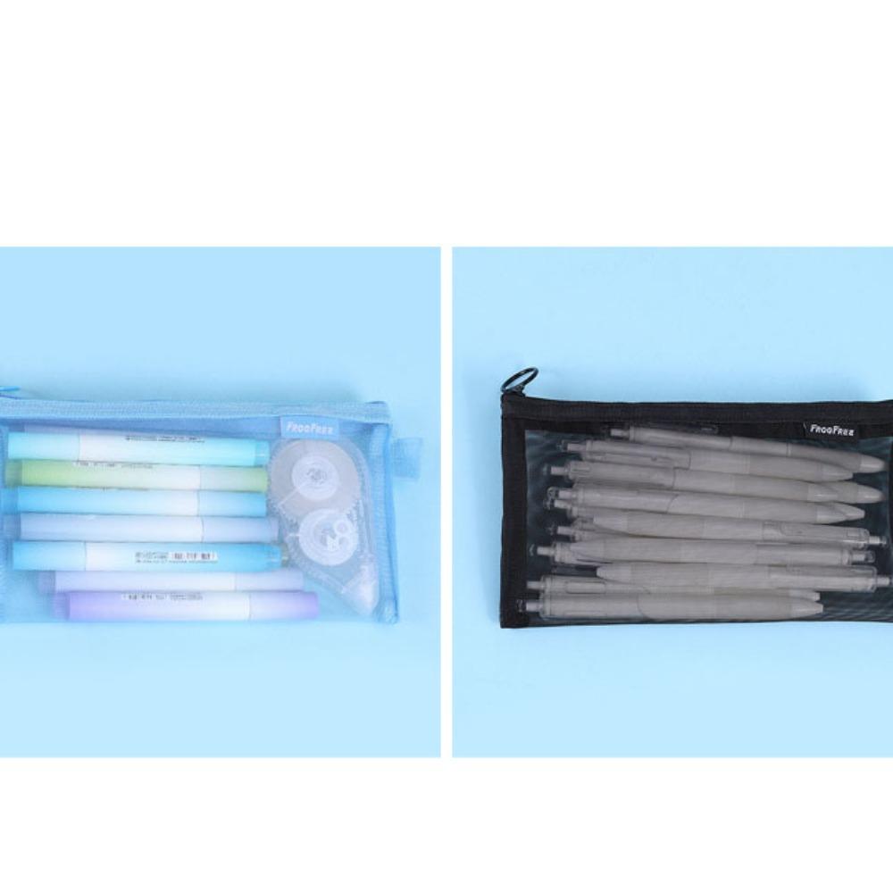 Прозрачный сетчатый пенал большой емкости пенал портативный пенал для ручек удостоверение личности