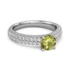 Peridot Double Pavé Band Ring -925 Sterling Silver