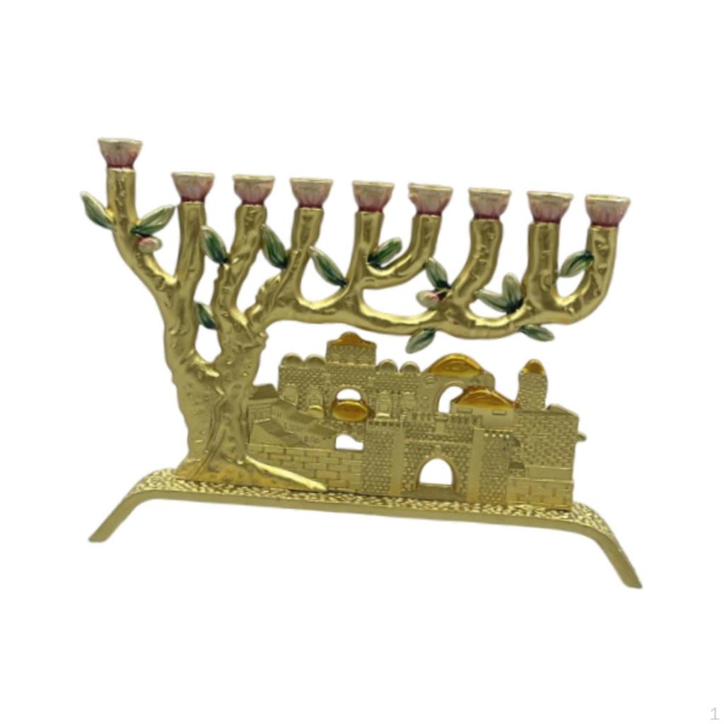9 Branch Candle Holder Stand Menorah for Taper Candles Metal Candelabra Candlestick