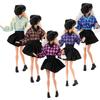 Plaid Sweater Doll Sweater Skirt Set Multicolor Mini College Suit Fashion Doll Clothes
