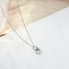 Korean Style Temperament Circular Ring Sparkling Diamond Zircon Necklace, Simple Collarbone Chain, Forest Style Cool Style Accessory