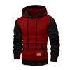 Мужская зимняя толстовка с цветными блоками, толстовка с капюшоном, мужская спортивная повседневная толстовка большого размера