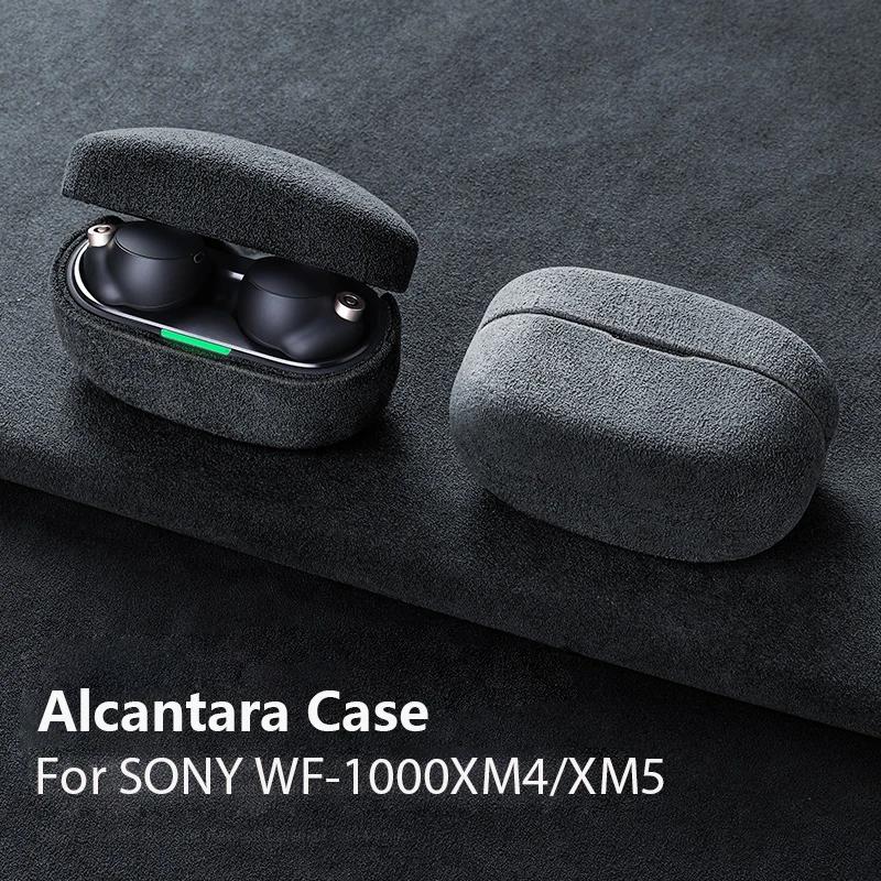 For Alcantara Case For SONY WF-1000XM6 WF-1000XM5 Luxury Leather Handmade Cases WF 1000XM 6 5 Protection Cover Earphone Case
